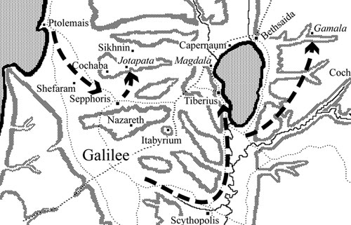 Map of Vespasian in Galilee