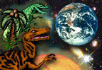 Dinosaur and planet earth