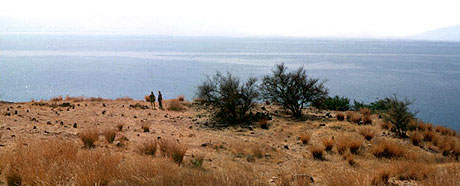 The level area on the slope of the Mount of Beatitudes