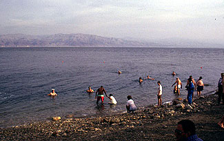 Swimmers in the Dead Sea