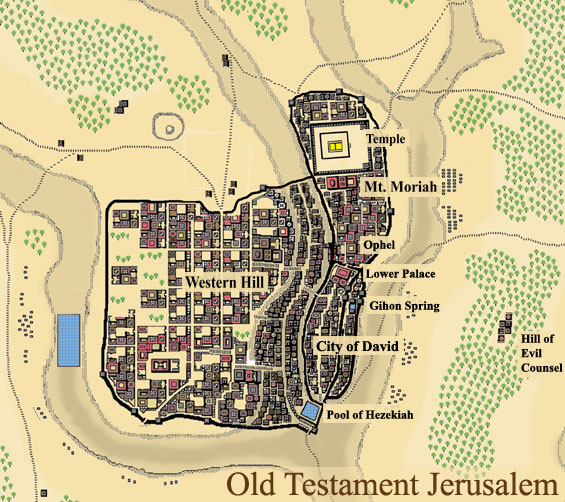 Map of Old Testament Jerusalem