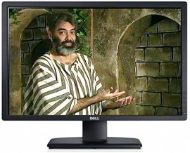 Jeff Harrison in Biblical costume from a seminar video